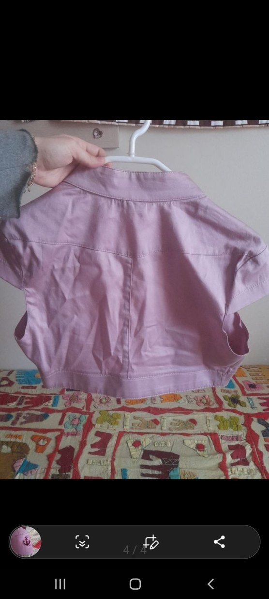 Kız Çocuk Pembe Kısa Kollu Bolero - Görsel 4