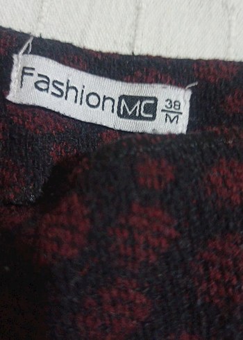 Bordo puantiyeli Mini Etek - Görsel 3