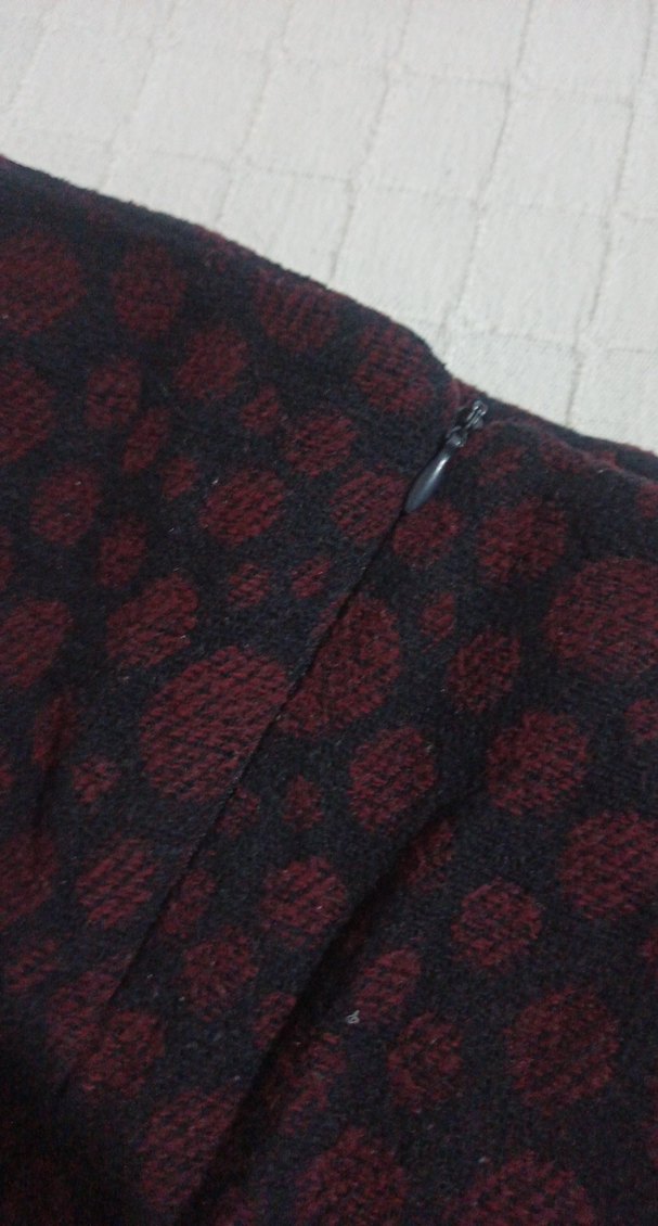 Bordo puantiyeli Mini Etek - Görsel 4