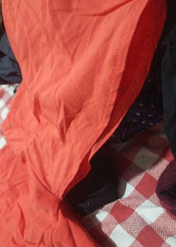 Nakışlı Kısa Kollu Kırmızı Bohem Gömlek y2k - Görsel 5