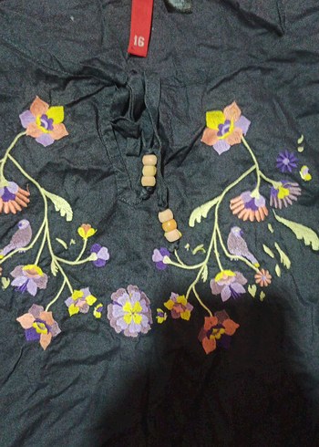 Nakışlı Bohem Kadın Bluz y2k vintage - Görsel 4