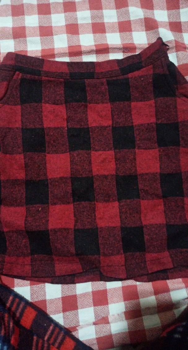 Kırmızı Kareli Mini Etek y2k bohem goth - Görsel 2