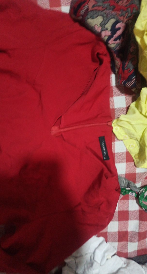 Kırmızı V Yaka Uzun Kollu elbise - Görsel 2