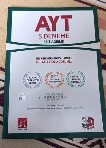 AYT 3 Deneme Sınavı Eşit Ağırlık Kitapçığı