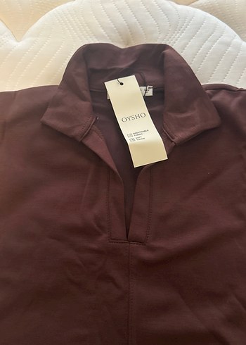 l Beden Kahverengi V Yaka oversize elbise