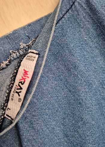 Kadın Mavi Kot Askılı elbise - Görsel 6