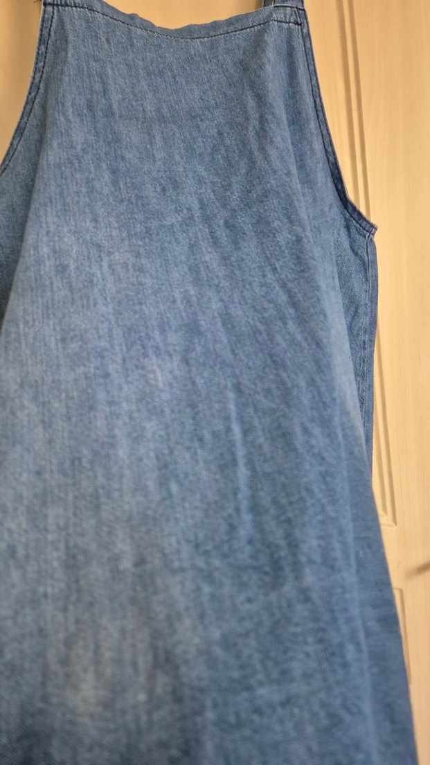 Kadın Mavi Kot Askılı elbise - Görsel 4