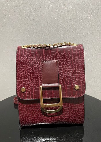 Beden Bordo Deri Kadın Çanta - Klasik Modern