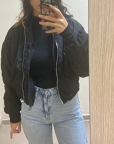 Bershka Bershka crop bomber ceket
