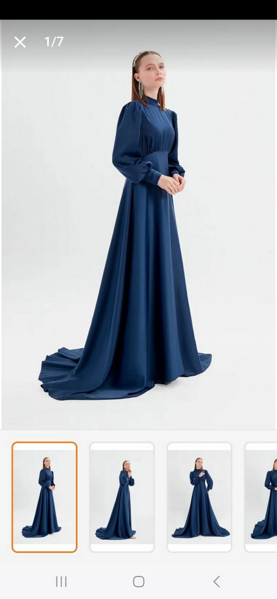 Uzun Kollu Siyah Gotik Drape Abiye - Görsel 4