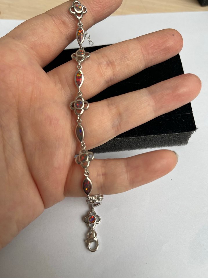 AVUSTURYA OPAL 925 AYAR 18cm BİLEKLİK HİÇ KULLANILMADI - Görsel 3