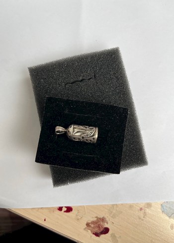 İÇİNDE AYET EL KÜRSİ BULUNAN KORUYUCU KOLYE UCU 925 AYAR GÜMÜŞ - Görsel 2