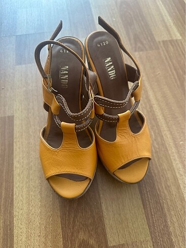 Gerçek deri topuklu yazlık ayakkabı - Görsel 5