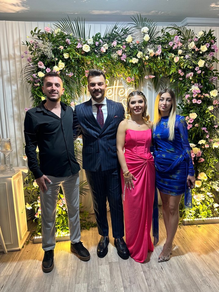 Mavi tül detaylı Abiye Elbise - Görsel 4