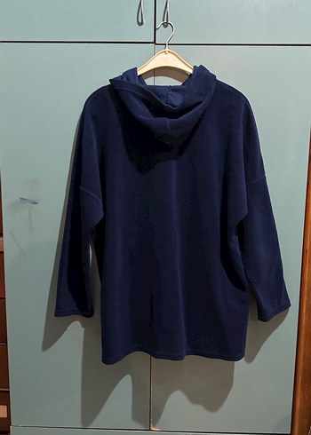 Diğer Lacivert Kapüşonlu Fermuarlı Kadın Sweatshirt