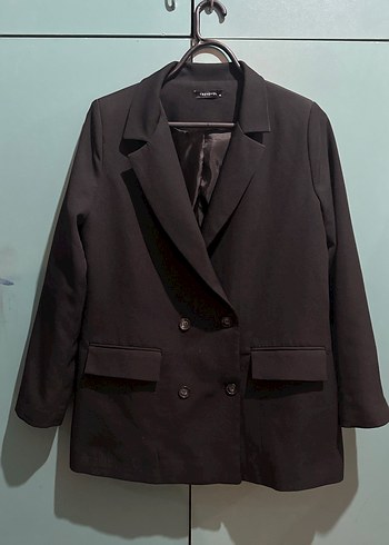 Siyah Düğmeli Kadın Blazer Ceket