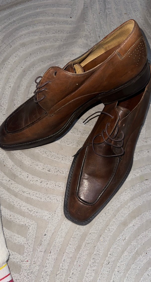 Kahverengi Vintage Erkek Deri Klasik Ayakkabı - Görsel 2