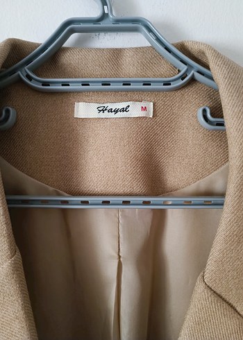 m Beden camel Renk Düğmeli Bej Kadın Blazer Ceket
