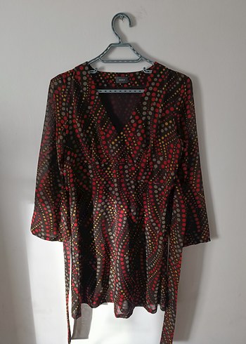 Puantiyeli belden bağlamalı mini elbise - Görsel 6