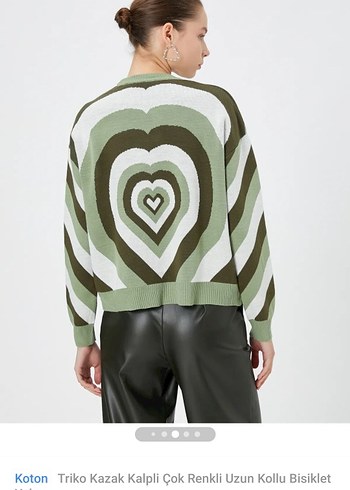 Koton Kalpli Çok Renkli Uzun Kollu Triko Kazak - Görsel 6