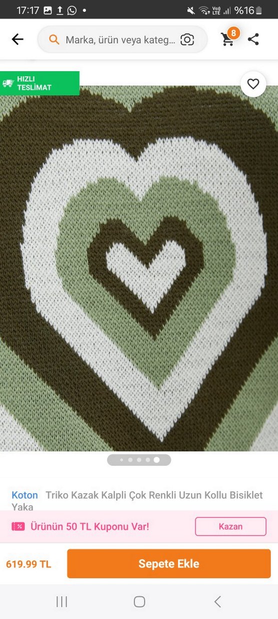 Koton Kalpli Çok Renkli Uzun Kollu Triko Kazak - Görsel 4