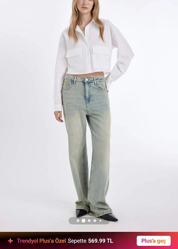 Beyaz Düğmeli Mini Pamuklu Kadın Gömlek - Görsel 4