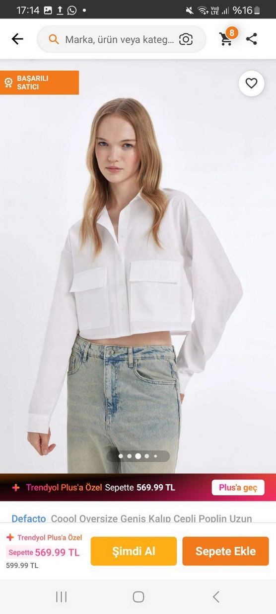 Beyaz Düğmeli Mini Pamuklu Kadın Gömlek - Görsel 3