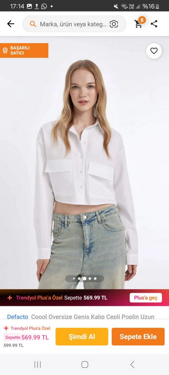 Beyaz Düğmeli Mini Pamuklu Kadın Gömlek - Görsel 2