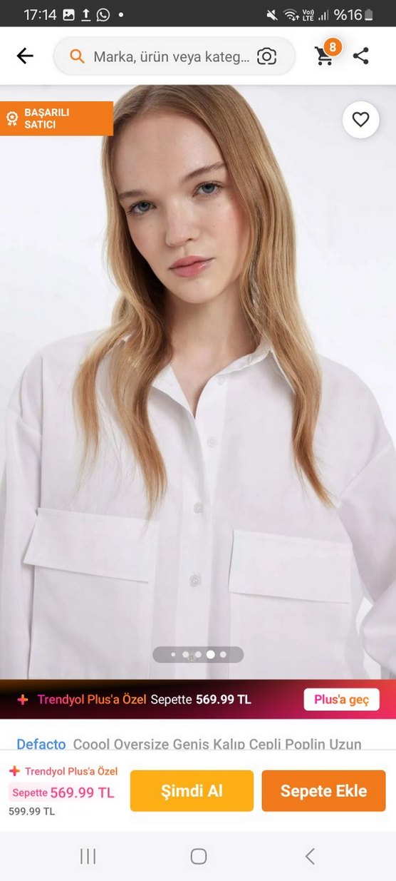 Beyaz Düğmeli Mini Pamuklu Kadın Gömlek - Görsel 5