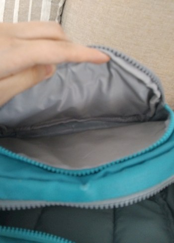 Turkuaz Gri Fermuarlı Kadın Sırt Çantası - Görsel 4