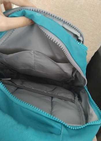 Turkuaz Gri Fermuarlı Kadın Sırt Çantası - Görsel 3