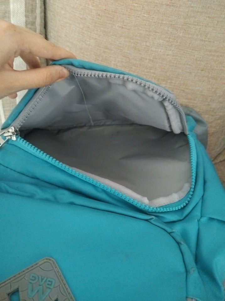 Turkuaz Gri Fermuarlı Kadın Sırt Çantası - Görsel 5