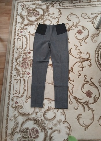 Gri Bel Detaylı Kadın Kumaş Pantolon - Görsel 2