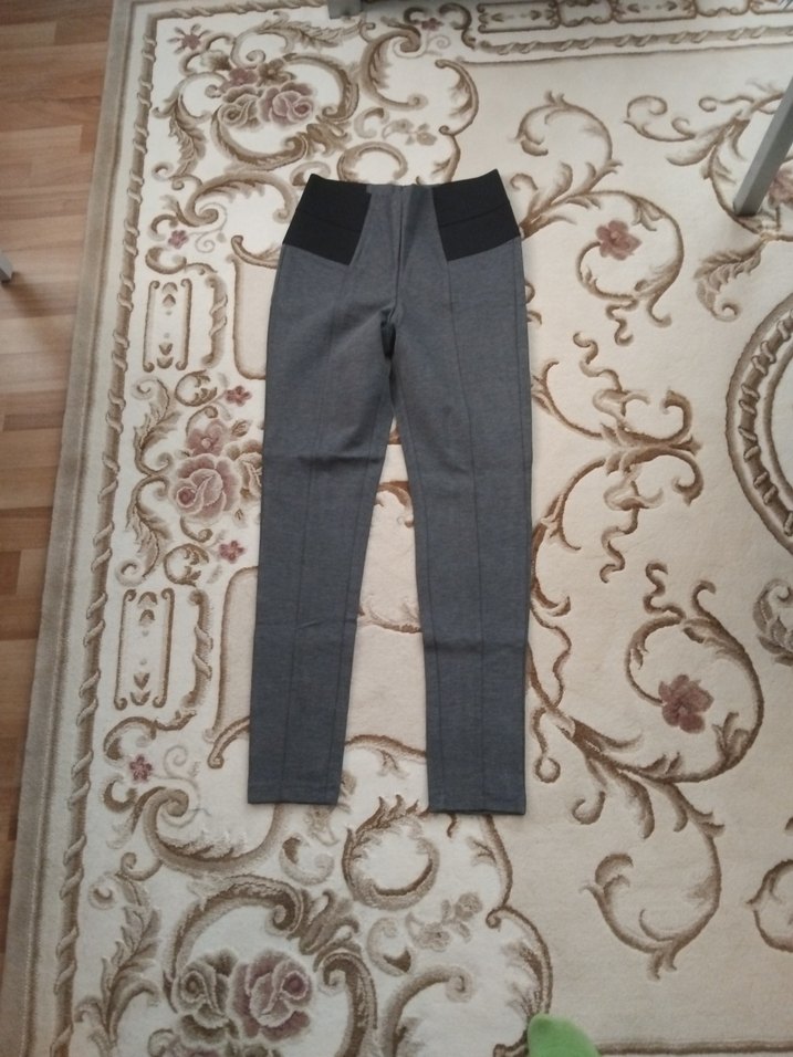 Gri Bel Detaylı Kadın Kumaş Pantolon - Görsel 2