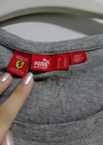 Puma Gri Kısa Kollu Baskılı Tişört