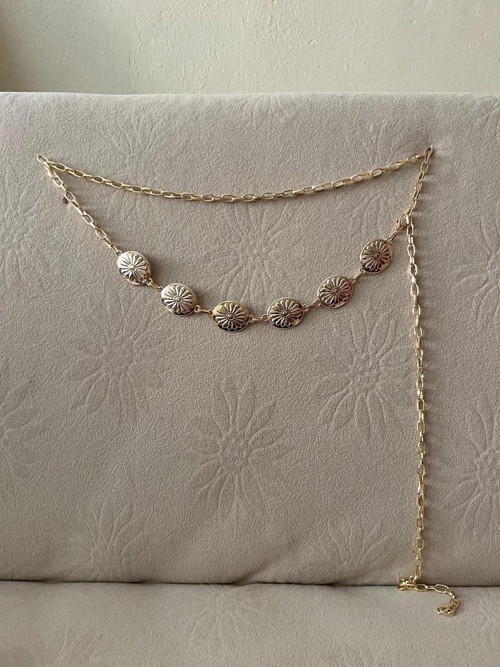 Altın Renk Zincir Detaylı Vücut Zinciri - Görsel 2