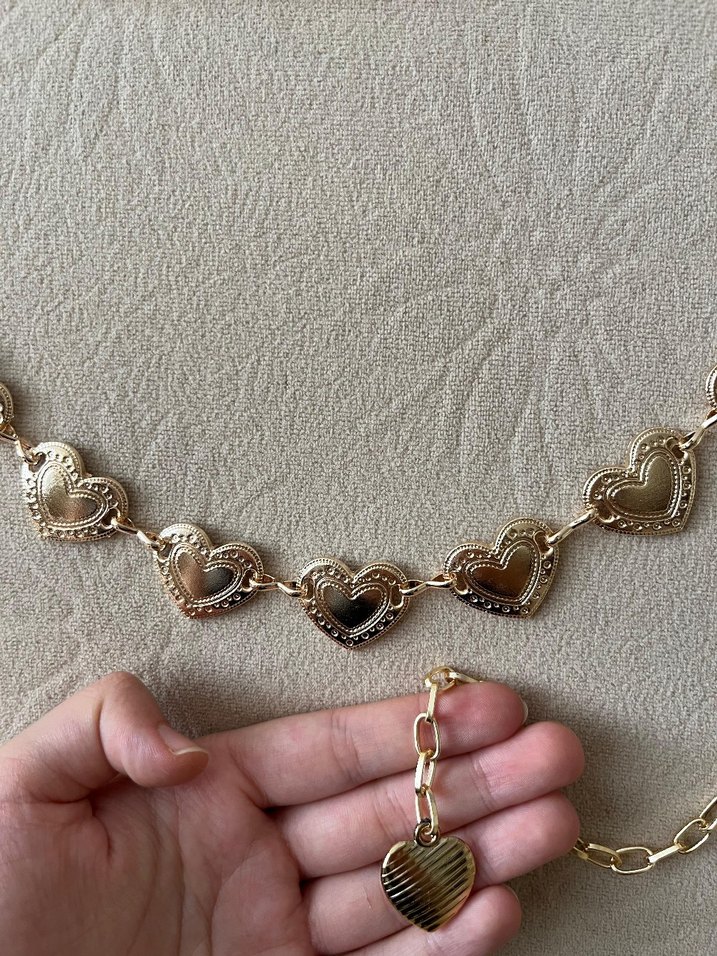 Altın Renkli İşlemeli Zincir Detaylı Vücut Zinciri - Görsel 2