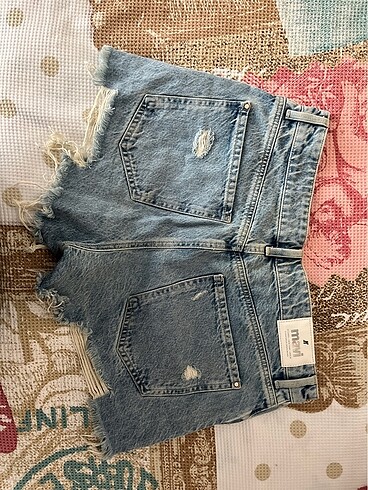 m Beden mavi denim şort