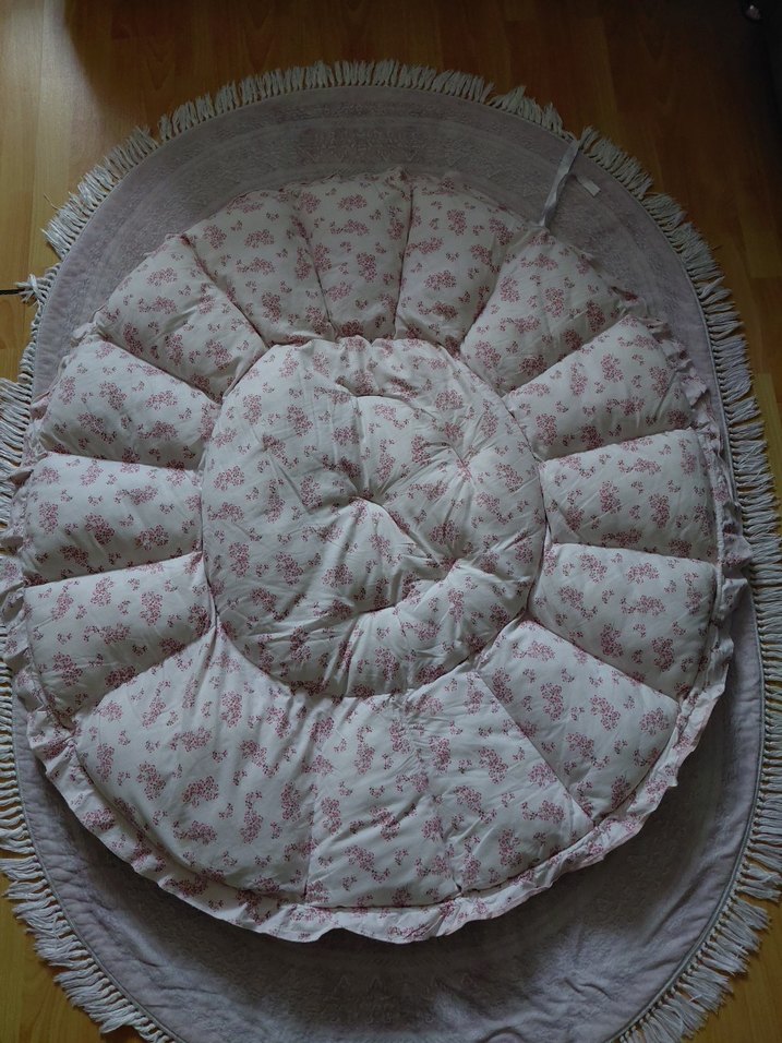 Pembe Keten Çocuk Uyku Oyun Minderi - Görsel 2