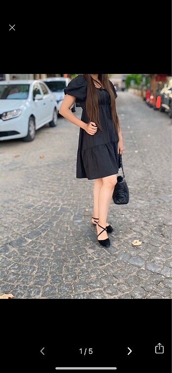 Siyah yazlık mini elbise M beden