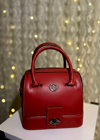 Kırmızı özel makyaj kutulu Elizabeth çanta - Görsel 6