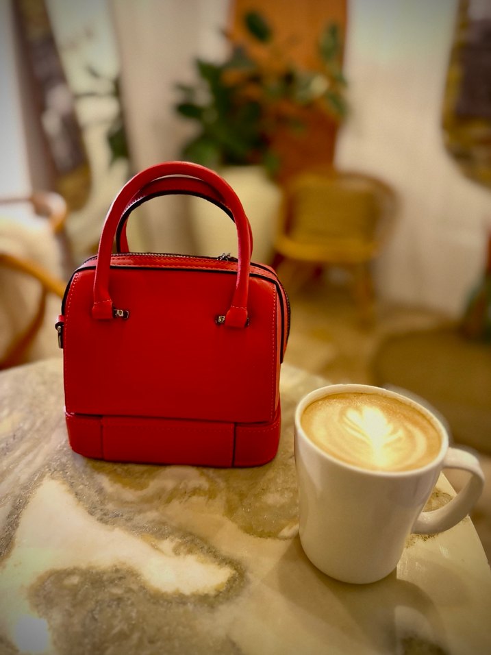 Kırmızı özel makyaj kutulu Elizabeth çanta - Görsel 2