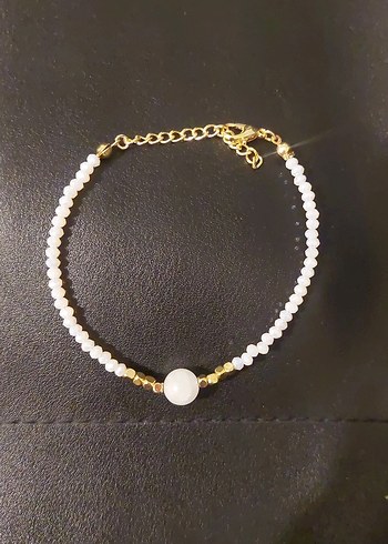 Beyaz Boncuklu Minimalist Bileklik