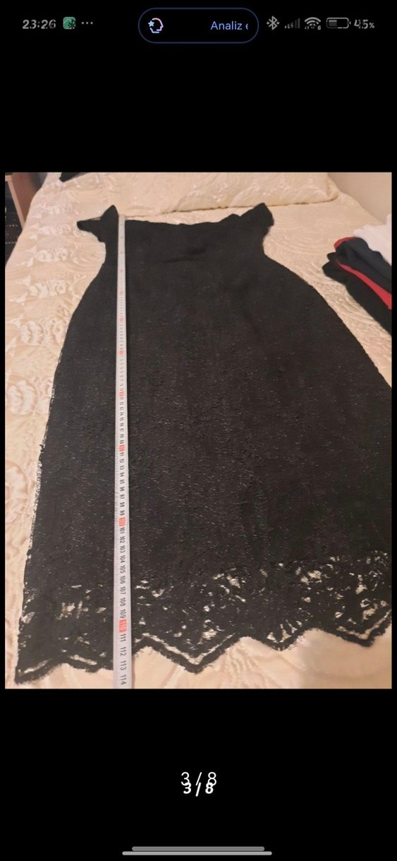 Siyah Vintage Uzun Abiye Elbise - Görsel 4