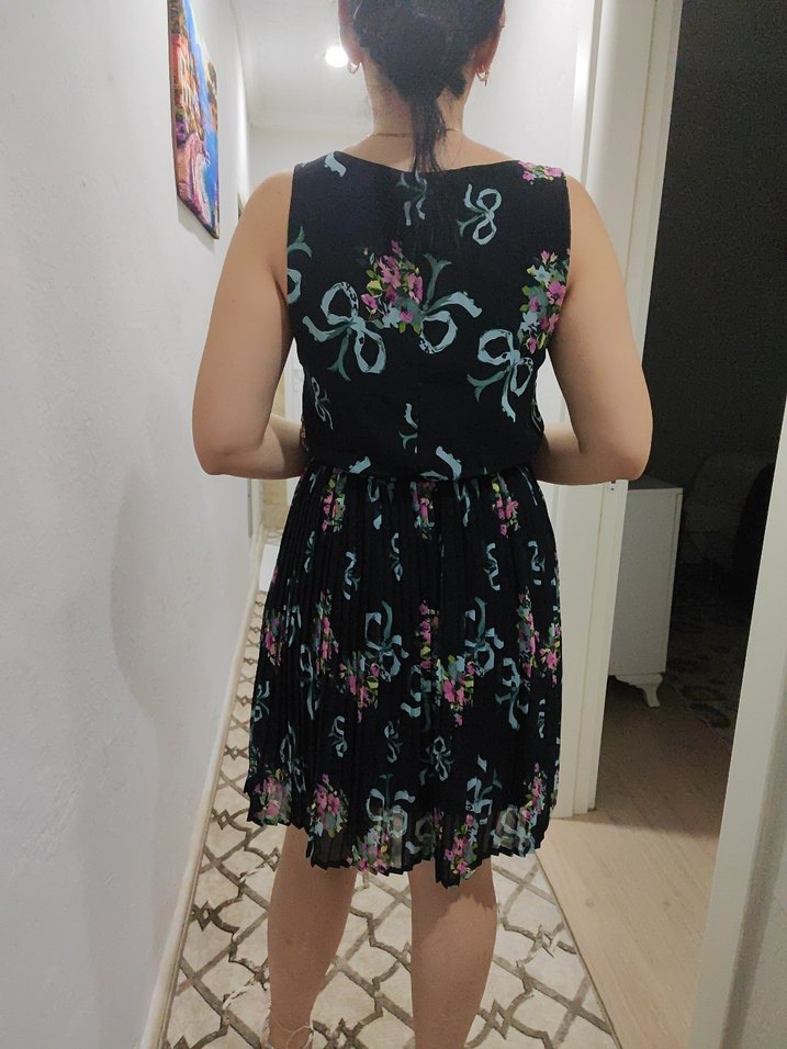 Bohem Çok Renkli Midi Elbise - Görsel 3