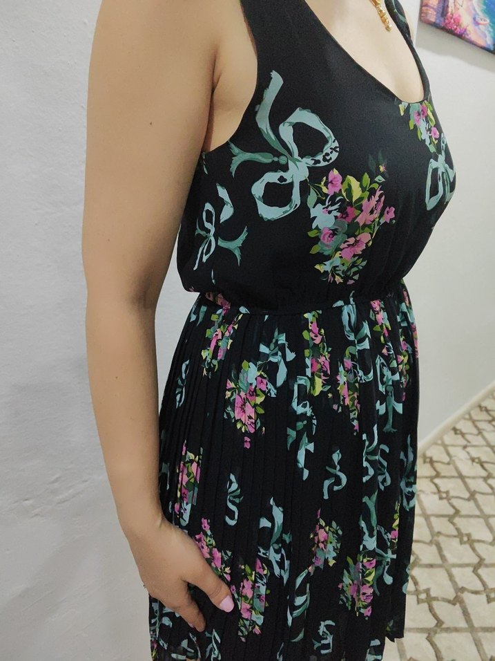 Bohem Çok Renkli Midi Elbise - Görsel 2