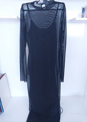Uzun Siyah Gotik Yüksek Yakalı Elbise
