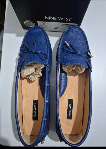 Nine West Mavi Deri Kadın Babet - Görsel 2