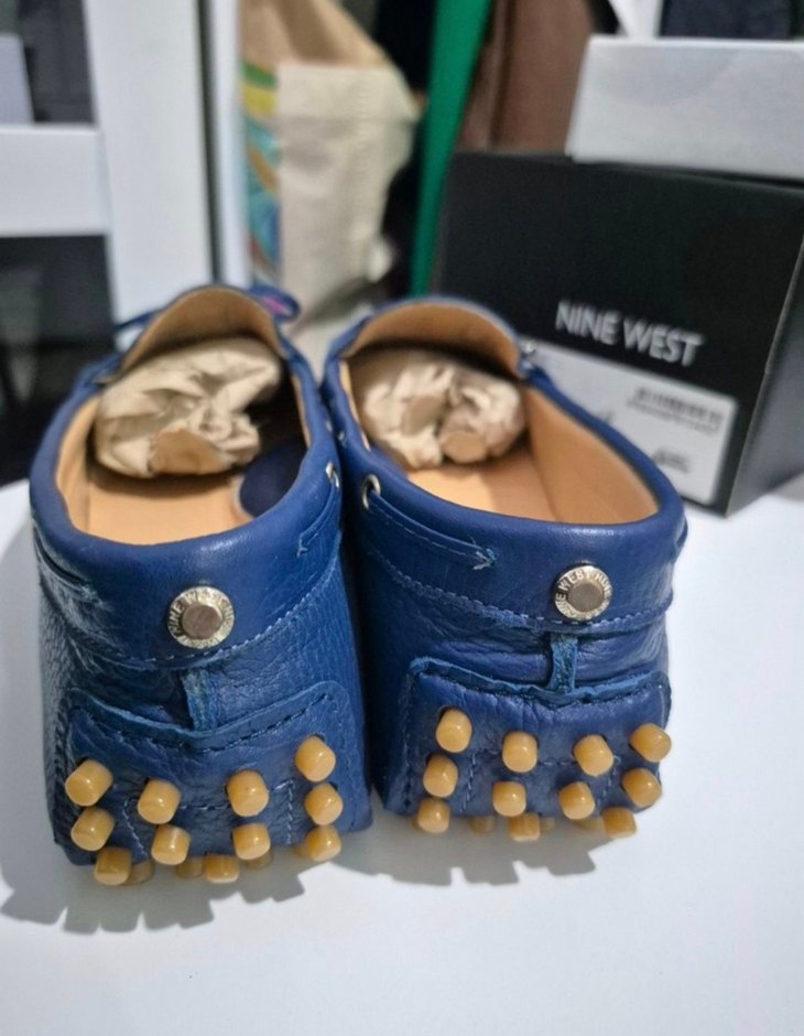 Nine West Mavi Deri Kadın Babet - Görsel 4