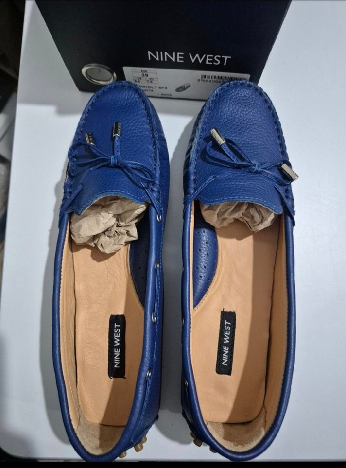 Nine West Mavi Deri Kadın Babet - Görsel 2